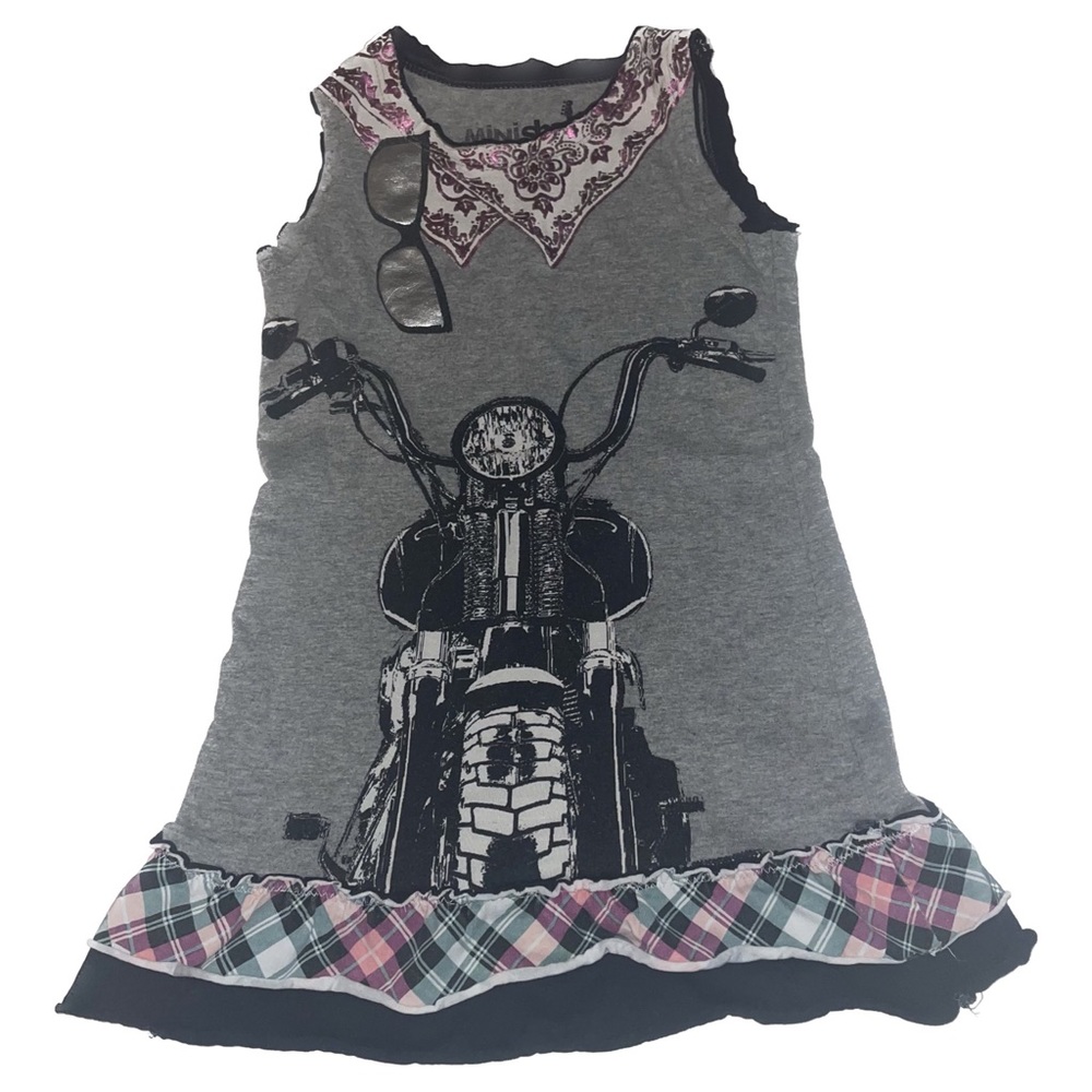 Drop waist Motorcycle graphic dress- Mini Shatsu